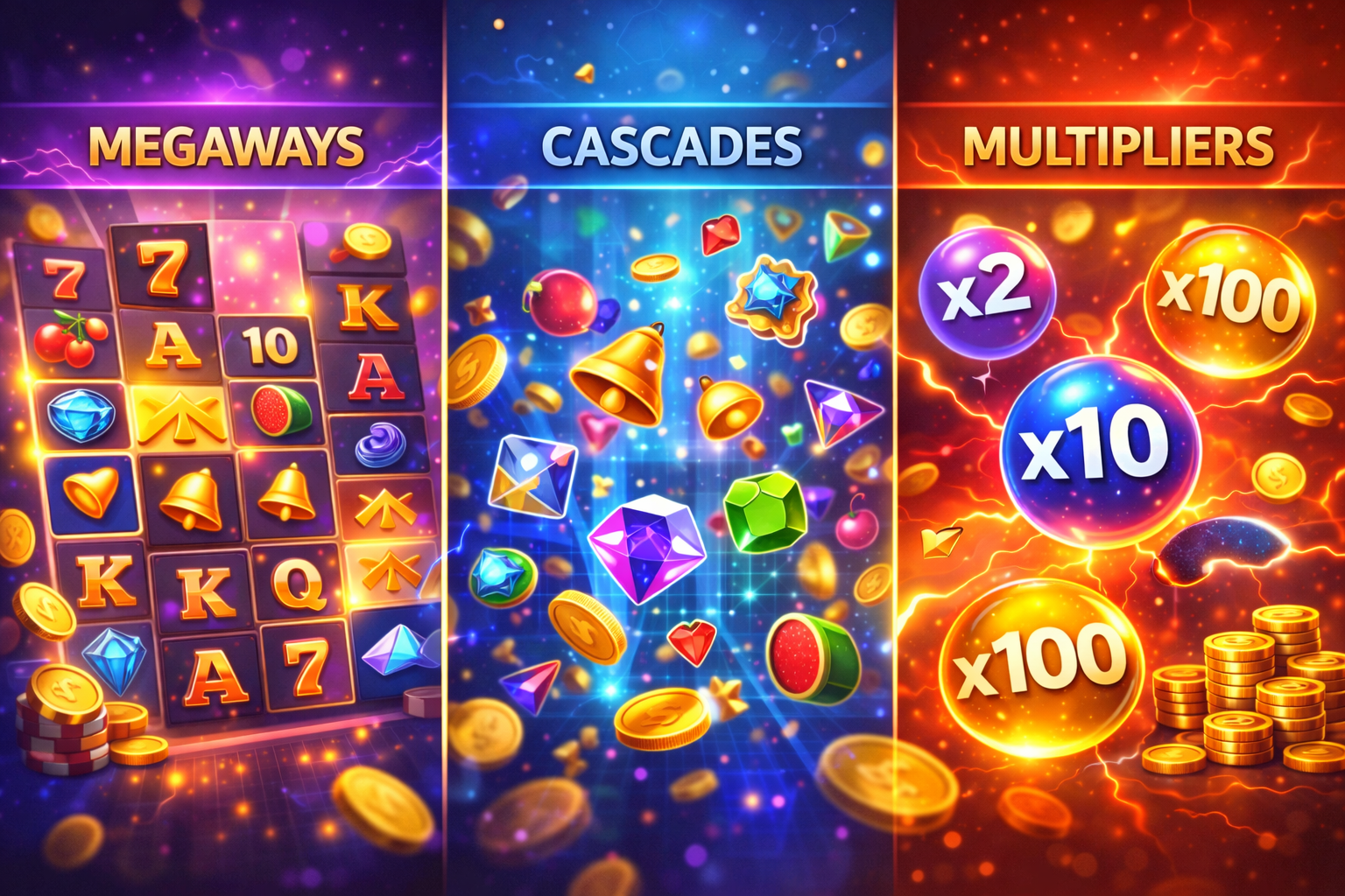 Сучасний відеослот із механіками Megaways каскадів та множників